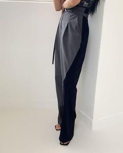 2022 nuovi arrivi autunno kaki vita alta cerniera Casual Palazo pantaloni gamba larga donna - Product Image 3