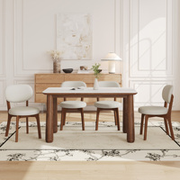 [Stock US] Ensemble de table à manger en pierre frittée de 63 pouces avec 4 ou 6 chaises rembourrées, livraison rapide depuis les États-Unis, MOQ 1