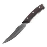 Couteau à steak en acier inoxydable de 5 pouces avec motif Damas au laser unique, logo personnalisé, poignée en bois de Wengé, ambidextre, fourni par l'usine OEM