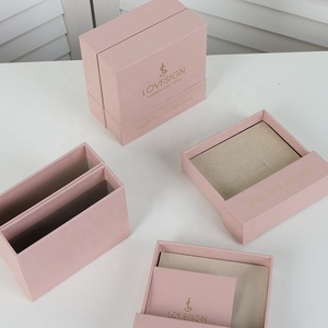 Milan Custom logo Light <strong>pink</strong> Slide Cardboard <strong>Jewelry</strong> <strong>Box</strong> with Velvet Foam Insert - Product Image 2