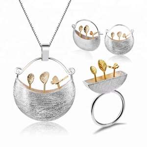 Lotus Fun Mujeres Joyería 925 Plata Esterlina <span class=keywords><strong>Mi</strong></span> Pequeño Jardín Flor Diseño Colgante Collar - Product Image 6