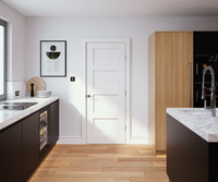 CBMMart Panneau polonais étanche porte prémontée design moderne chambre intérieure plastique composite WPC porte en bois pour la maison