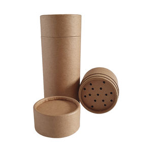 Envase Cilindrico Biodegradable de Grado Alimenticio, Tubo Redondo de Cartón para Polvos Sueltos, Especias, con Tamiz de Papel - Product Image 3