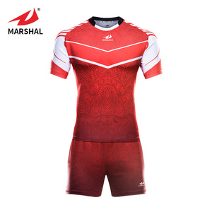Custom cheap rugby shirts sublimation red jerseys sport wear club rugby uniforms sets rugby jersey - Product Image 2