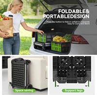 Chariot de camping pliable à 2 niveaux avec roues à frein, conception robuste, 2 caisses de rangement – Polyvalent pour le bureau et le supermarché