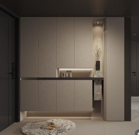 Meuble à chaussures moderne en bois, rangement réglable, installation murale, entrée |   Armoire à chaussures |   Entrée