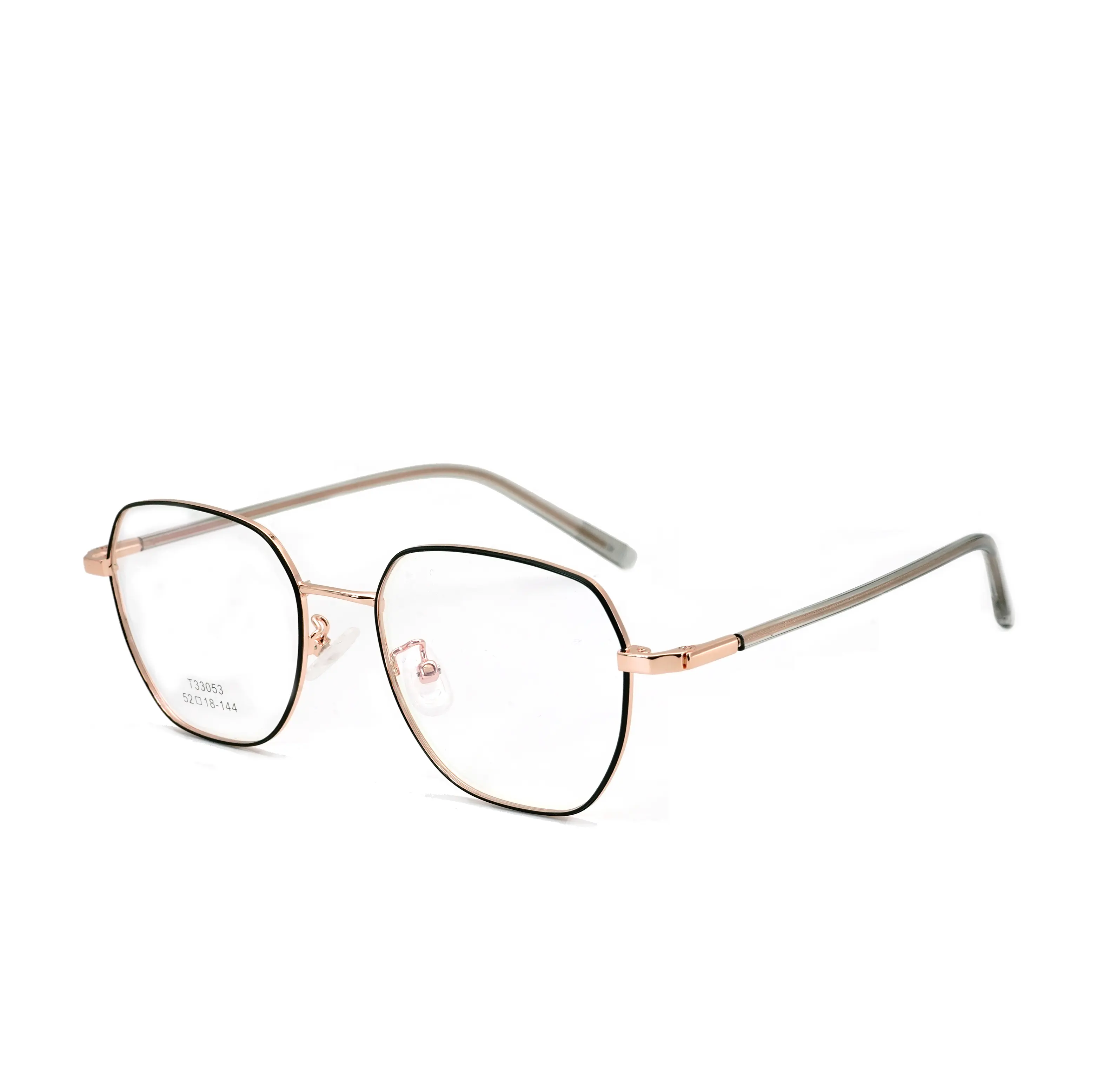 Designer Custom Branded Korean Fashion Eyewear Stainless Steel Metal Eyeglasses Thin Optics Blue Prescription Glasses Frame