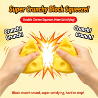 Tendance : Jouet Squishy en forme de fromage fait main, à rebond lent, avec rembourrage en blocs de construction, sensation de poids lourd, balle à presser, pour la vente en gros