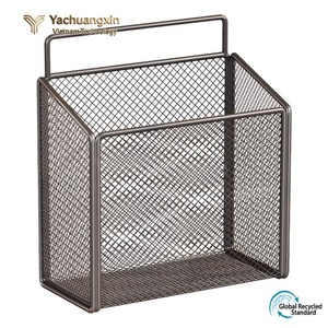 Mesh Storage <b>Basket</b> Rectangle Open Top Stackable Industrial Design <b>Table</b> Top Organizer for Sundries Medium Capacity 5-10kg - Product Image 5