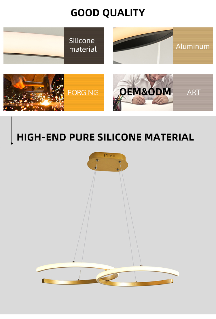 Modern Restaurant Indoor Hanging Ceiling Aluminum Led Chandelier Pendant light Fixtures