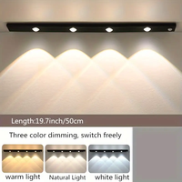 Applique Murale LED 50cm Ultra-Fine à Détecteur de Mouvement Avec Batterie, Lampe de Placard Intelligente