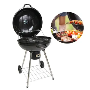 Ketel Barbekyu BBQ, Ketel Arang BBQ Gaya Weber 22.5 Inci untuk Luar Ruangan