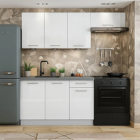 Ensemble de cuisine moderne populaire en Chine : Meuble de cuisine compact en mélaminé avec évier et robinet – Abordable