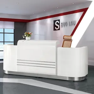 2023 JIYOU blanco gran oferta salón muebles <span class=keywords><strong>de</strong></span> oficina Hospital gimnasio diseño moderno personalizado Simple conjunto OEM estilo tablero <span class=keywords><strong>de</strong></span> <span class=keywords><strong>trabajo</strong></span> recepción - Product Image 2