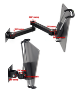Support mural flexible pour tablette en métal avec serrure Support pliable rotatif à 360 degrés pour tablette Support universel pour tablette PC