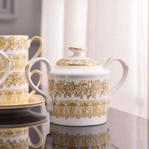 New Nordic Luxury Yellow Flower Bone China 15 Piece Coffee <b>Set</b> Afternoon <b>Tea</b> - Product Image 5