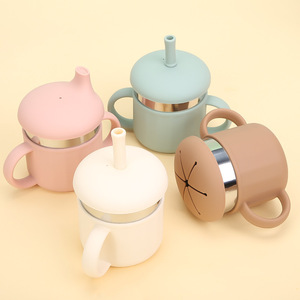 Stainless Steel Baby Feeding Plate Set With Fork Spoon For 1-2 Years Kids Mealtime <b>Training</b> Dishware - Product Image 3