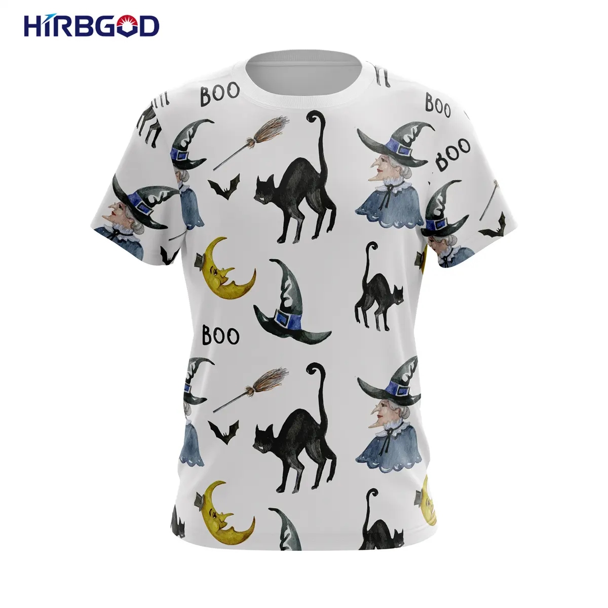 HIRBGOD 2022 New Design Men's Running Jersey White Exercise Apparel Funny Graffiti Jogging Wear Plus Size Training Clothing