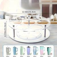 Organisateur de tasses et bouteilles d'eau rotatif en acrylique à 7 emplacements pour bureau et cuisine