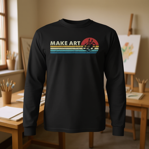 Camiseta de Manga Larga Vintage para Profesor de Arte con Paleta de Pinturas, Disfraz de Artista para Artículos Promocionales - Product Image 3