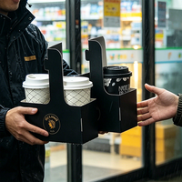 Gobelets à café durables avec supports assortis - Gobelets en papier sans BPA + supports de gobelets recyclables pour les cafés