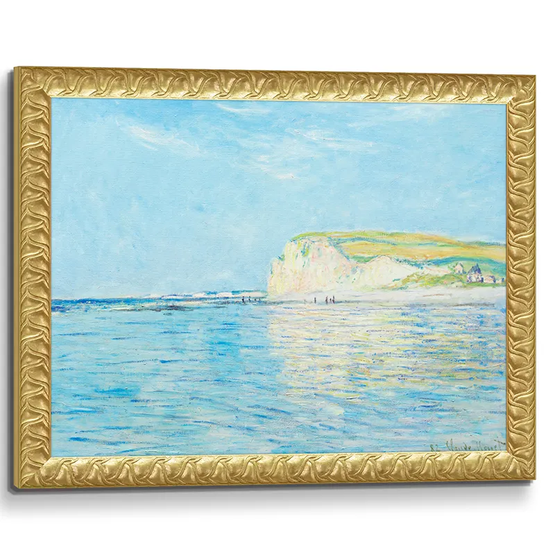 Low Tide ที่ Pourville By Claude Monet 3D Giclee ภาพพิมพ์สีน้ำมันบนผืนผ้าใบบทคัดย่อสำหรับห้องนั่งเล่นการตกแต่งบ้านศิลปะสมัยใหม่