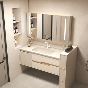 Meuble de salle de bain intelligent moderne avec vasque en céramique sans joint intégrée - Product Image 3