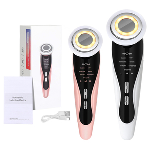 جهاز تدليك الوجه متعدد الوظائف بالاهتزاز قابل لإعادة الشحن عبر USB لإزالة التجاعيد وشد البشرة ورفع الوجه جهاز تجميل من البلاستيك ABS - Product Image 1