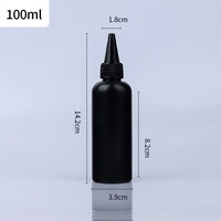 Bouteilles compte-gouttes en plastique HDPE noir de 30 ml, 50 ml, 100 ml pour distributeur de liquide, applicateur d'huile, conteneurs pour colle à faux ongles