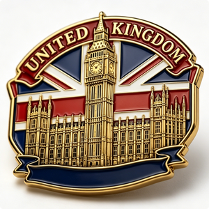 United Kingdom Big Ben Metal <b>Pin</b> Gold Plated Irregular Shape Hard Enamel Zinc Alloy Souvenir Patriotic <b>Badge</b> - Product Image 6