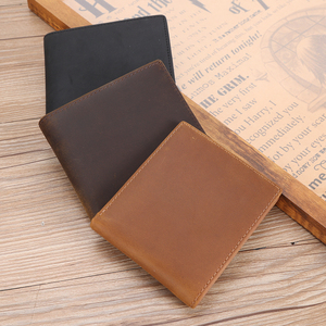 防水皮革设计师经典短款修身<span class=keywords><strong>2</strong></span>身份证信用卡夹纯全粒面皮革男士钱包 - Product Image 2