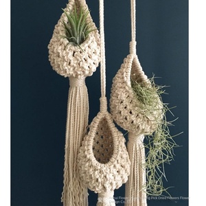 Style moderne décoratif fait à la main coton tissé écologique rond <span class=keywords><strong>tapisserie</strong></span> filet sac air ananas fleur panier - Product Image 1