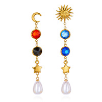 CUMAI Acier inoxydable Soleil Lune Papillon Cœur pour Femme Cadeau de fête Usage quotidien Bijoux d'été Plage Accessoires Vintage Rétro