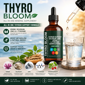 Prêt à expédier <span class=keywords><strong>THYRO</strong></span> BLOOM 120ml Gouttes de soutien de la <span class=keywords><strong>thyro</strong></span>ïde avec Iode Sélénium Zinc L-Tyrosine Ashwagandha Métabolisme Énergie 4oz - Product Image 2