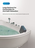 Baignoire acrylique Whirlpool avec fonction massage, massage par jets d'eau pour adultes, température constante, baignoire acrylique Whirlpool, baignoires spa
