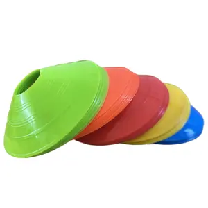 Grotere Omkeerbare Kleurige Platte Sporter Sporter Kegels Met Aangepaste Logo Voetbal Disc Kegels En Veld Markers