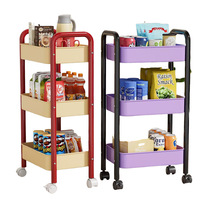 Chariot de rangement compact Cedar Space à 3 niveaux, sur pied, anti-humidité, portable, pour salon, chambre, cuisine, bureau