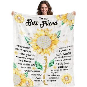 Sunflower Flannel Blanket <b>Throw</b> Blanket Nap Blanket Cozy Warm Super Soft <b>for</b> Bed Sofa <b>Couch</b> Custom Print Bulk Wholesale - Product Image 6
