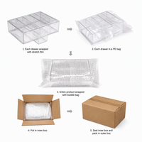 Organisateur de dosettes à café en acrylique transparent moderne et durable à 4 compartiments, boîte de rangement sur pied pour comptoir de cuisine