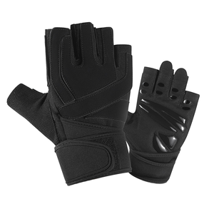 <b>Half</b> Finger Gym Gloves Weight Lifting Unisex PU Material Adjustable Wrist Strap Breathable Non <b>Slip</b> Fitness Gloves - Product Image 1