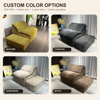 Fauteuil de salon sans accoudoirs personnalisé, compressé sous vide, avec ottoman, en mousse, pour salon et appartement
