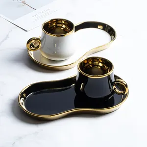 tea cup sets ceramic luxury delicate porcelain coffee tea cup and saucer set suitable for family hotel restaurant parties