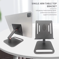Support portable pliable en métal Blive pour tablette et téléphone, idéal pour le streaming en direct, le bureau, le studio et les magasins.