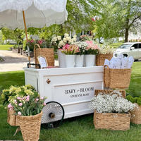 Chariot à bonbons de luxe en métal, chariot de présentation de fleurs personnalisé, chariot mobile pour desserts, décoration pour événements de mariage avec roues, vente en gros