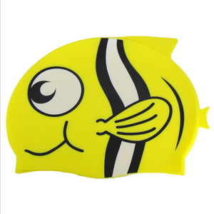 Chapeau <span class=keywords><strong>de</strong></span> natation amusant en Silicone, pour enfants, avec requin, dessin animé, logo personnalisé pour garçons et filles - Product Image 3