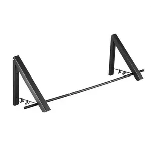 Riel de ropa plegable montado en la pared con varilla, colgador de armario colgante de aluminio, secador de bastidores - Product Image 1
