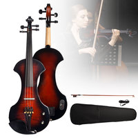 Violon Électrique Professionnel NAOMI Couleur Coucher de Soleil Personnalisé 4/4 Taille Pleine Violon Silencieux avec Archet en Bois de Brésil - Ensemble Complet