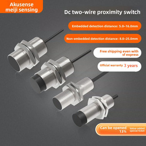 Akusense TDF18-08HO线性接近开关传感器，用于M30 2线电感NPN输出5-16v IP67不锈钢5-16毫米传感 - Product Image 2