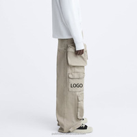 OEM Vente en gros Personnalisé Salopette ample de camping pour homme beige gris avec plusieurs poches au niveau du genou