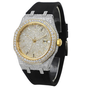 Reloj VVS Moissanite Iced Out con bisel cuadrado, estilo hip hop para hombre, correa y logotipo personalizados, reloj con incrustaciones de diamantes, ODM - Product Image 4
